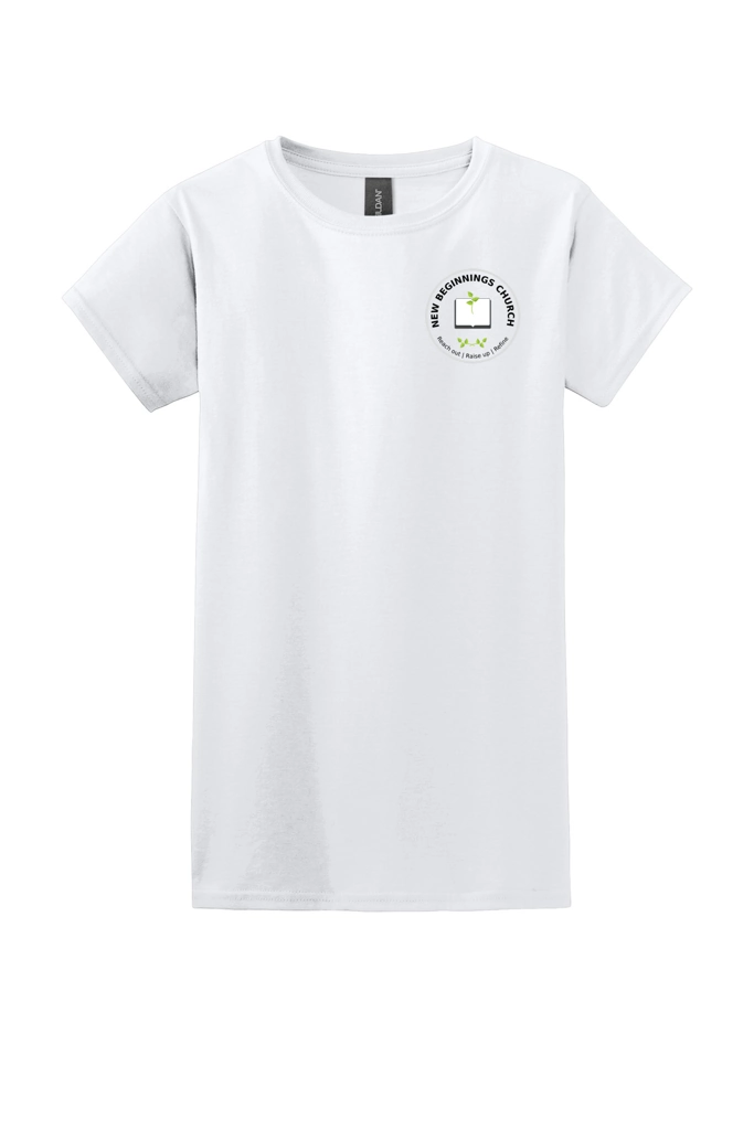 Variant Image for 64000L - Gildan Softstyle® Women's T-Shirt - NBC - White-Tan - Website New Beginning Church