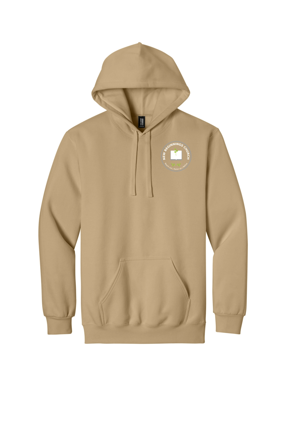 Variant Image for 19500 - Gildan Hammer® Maxweight Hooded Sweatshirt - NBC - Black - Website New Beginning Church