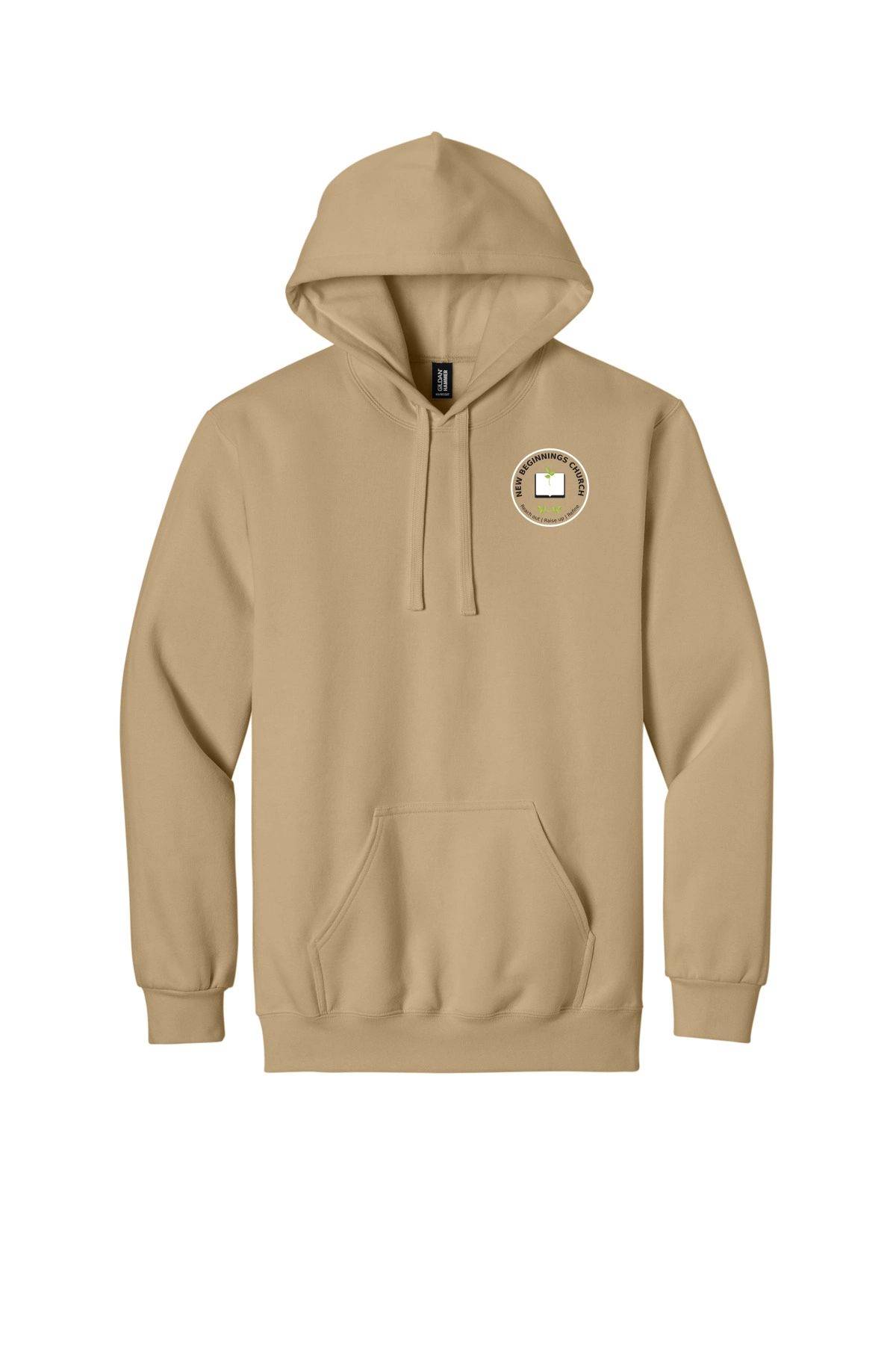 Variant Image for 19500 - Gildan Hammer® Maxweight Hooded Sweatshirt - NBC - Off-White - Website New Beginning Church