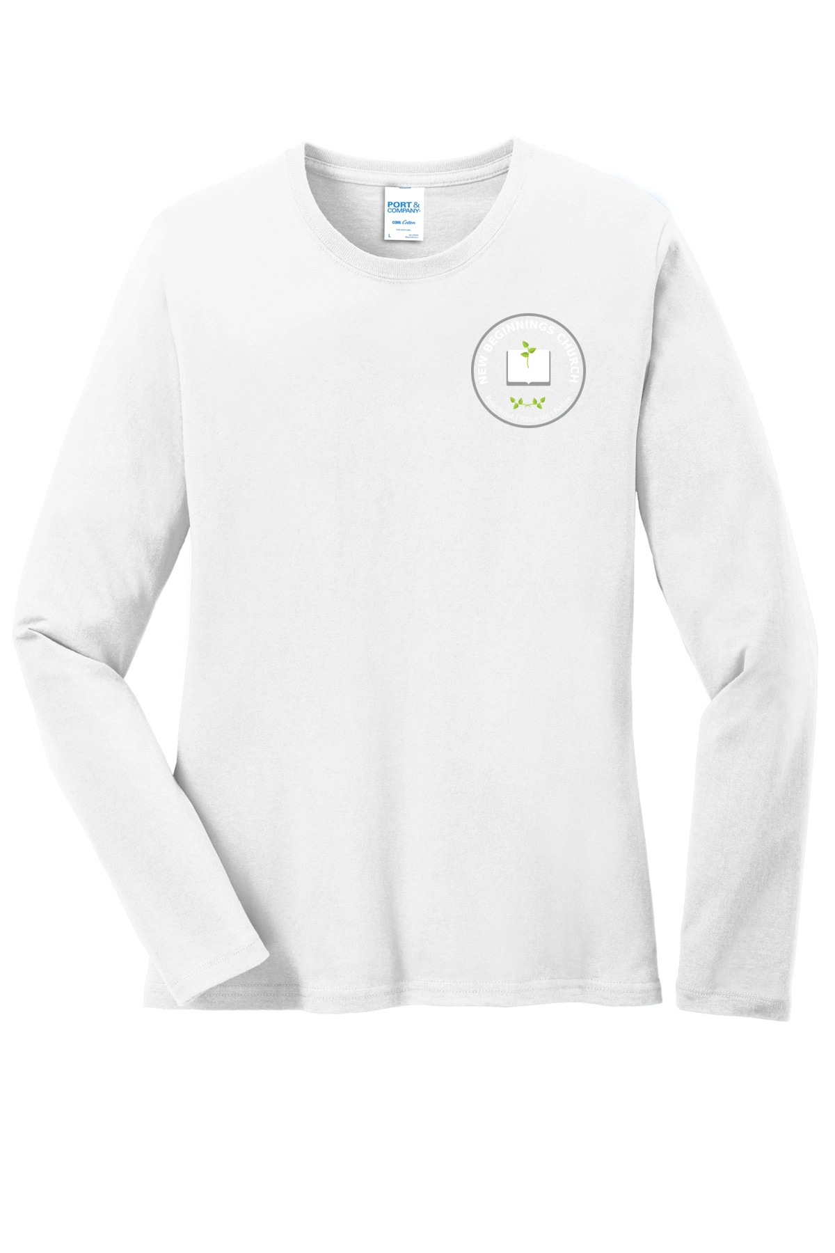 Variant Image for LPC54LS - Port & Co™ Women's Long Sleeve Core Cotton Tee - NBC - Black - Website New Beginning Church