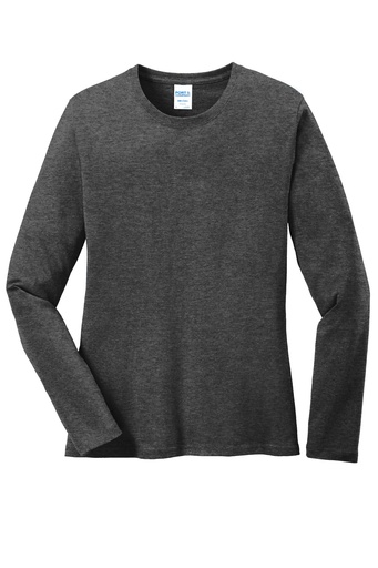 LPC54LS - Port & Co™ Women's Long Sleeve Core Cotton Tee (4XL, Dark Heather Grey)