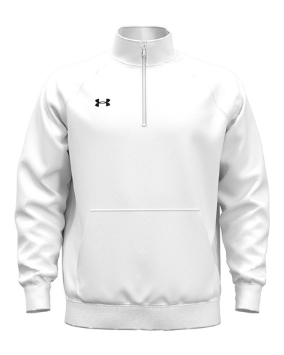 1386016 - Under Armour - Men's Rival Fleece Quarter-Zip Pullover (4XL, White/ Black)